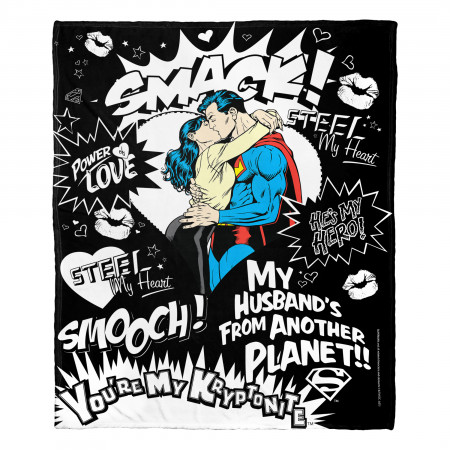 Superman Many Kisses Silk Touch Throw Blanket 50" x 60"
